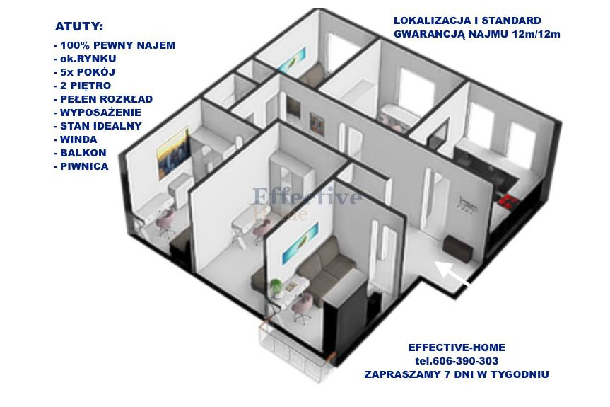 Wrocław, Wrocław-Śródmieście, Stanisława Dubois, 100% pewny najem! ok.RYNKU! 5pok!Rozkład!IDEALNE!